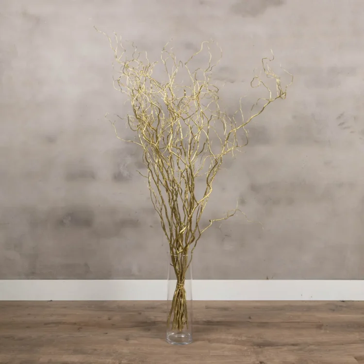 10 gouden kronkelwilgtakken 120 cm