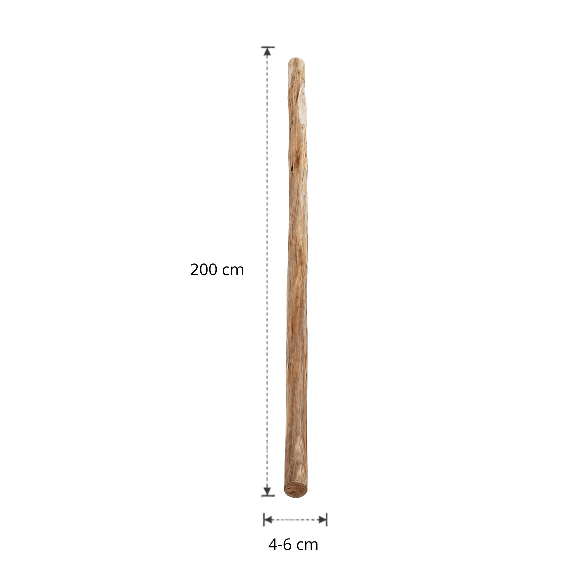 Oud Eikenstam | 200 cm | Diameter van 4 tot 6 cm