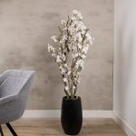 Bloesem kronkel boom zacht Roze ± 140 cm (Incl. zwarte pot)