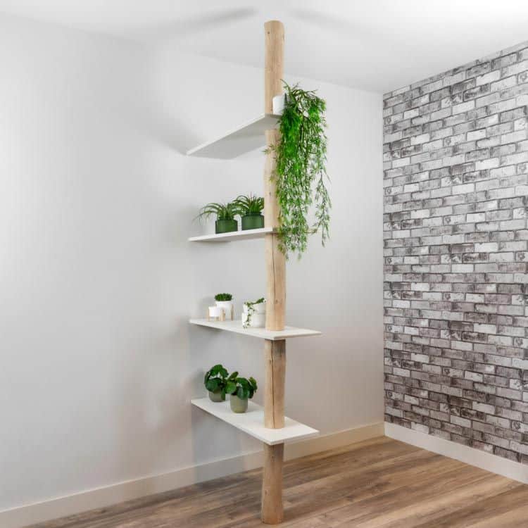 Roomdivider kast Alrik | Naturel stam | planken 250cm |