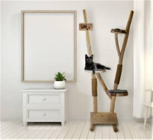 Houten Krabpaal met Naambord - H200 x B100 cm