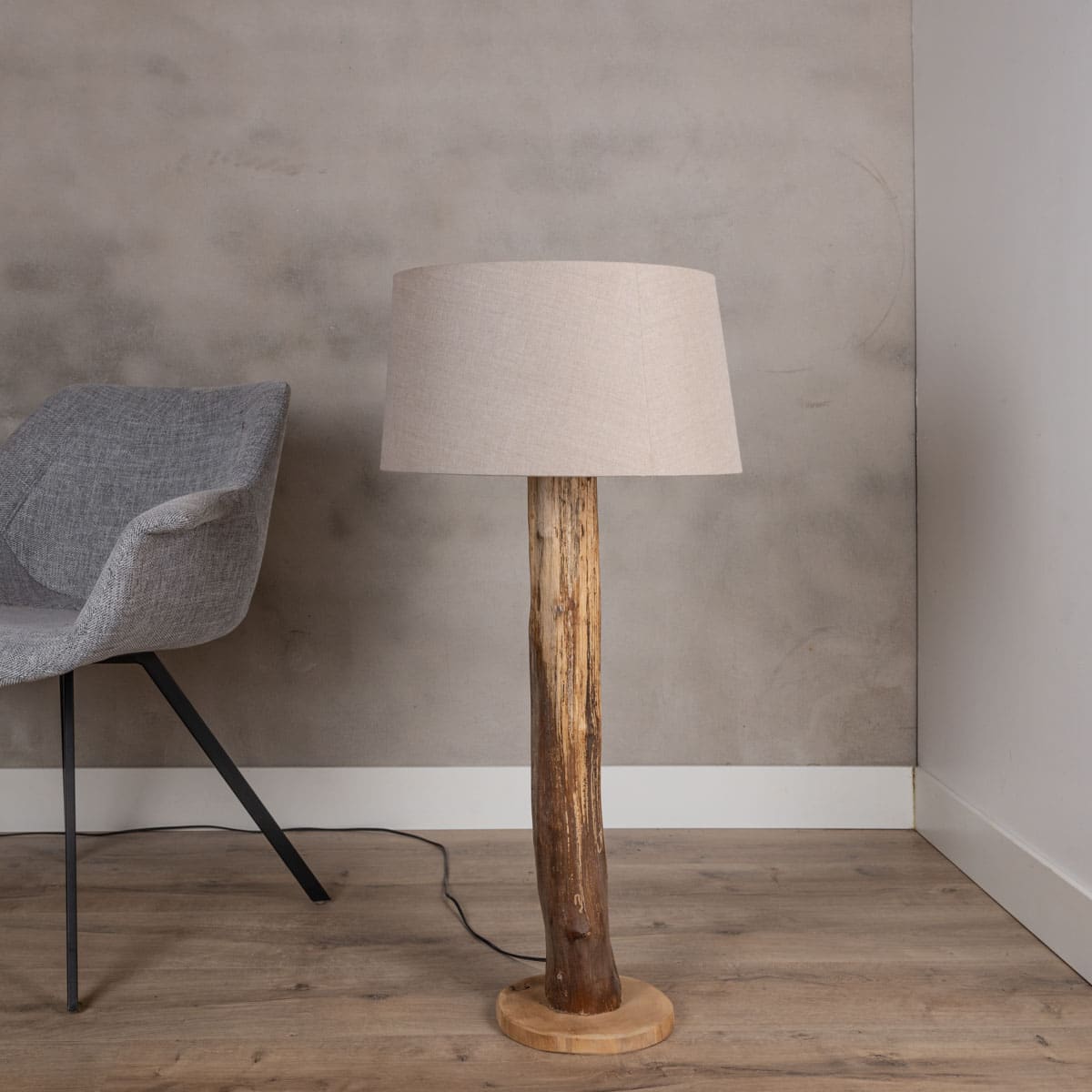 wanhoop paniek Neuropathie Staande Lamp - Oud Eikenstam - 70cm | Decoratietakken