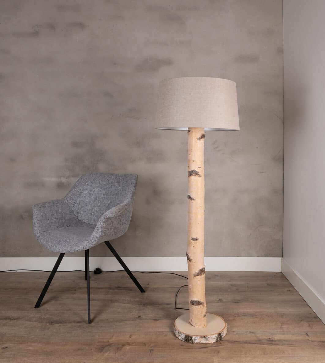 Stout Continu Tienerjaren Staande Lamp - Berkenstam - 110cm | Decoratietakken