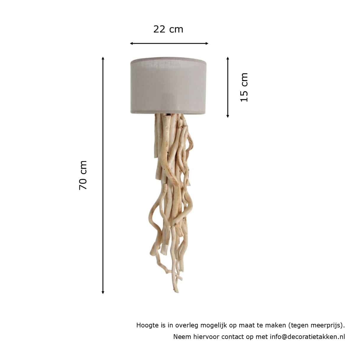 Acrobatiek Fragiel Schuur Wandlamp Brocante Takken met Witte Kap | Decoratietakken