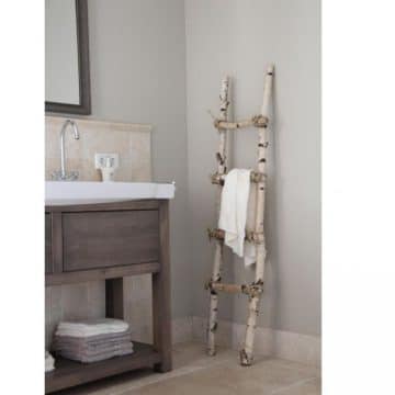 Decoratie Ladder Berk met touw 150 cm