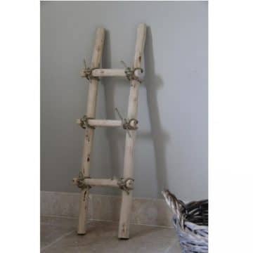 Decoratie Ladder Brocant met touw 100 cm