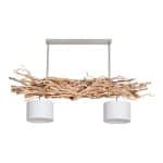 Hanglamp Brocante Kronkeltakken met Witte Lampenkapjes (135 cm)