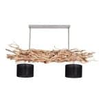 Hanglamp Brocante Kronkeltakken met Zwarte Lampenkapjes (135 cm)