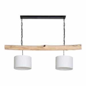 Hanglamp Brocante Stam met Witte Lampenkapjes