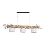 Hanglamp Ketting Brocante Kronkeltakken 3 cilinder Lampenkapjes (165 cm)