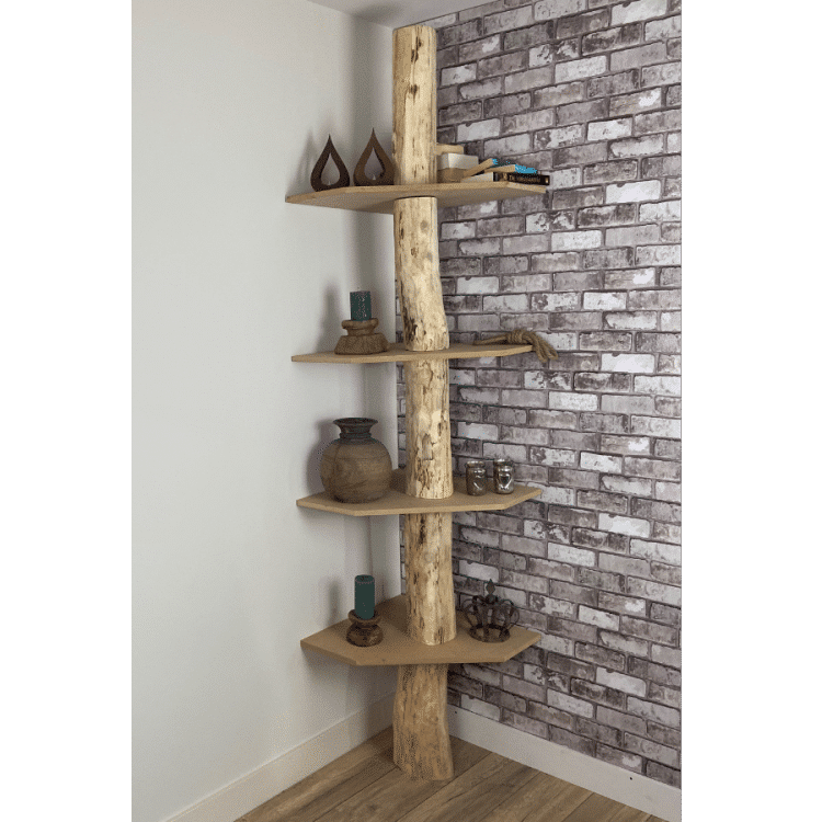 Boomstamhoekkast Naturel stam | Naturel planken | | Decoratietakken