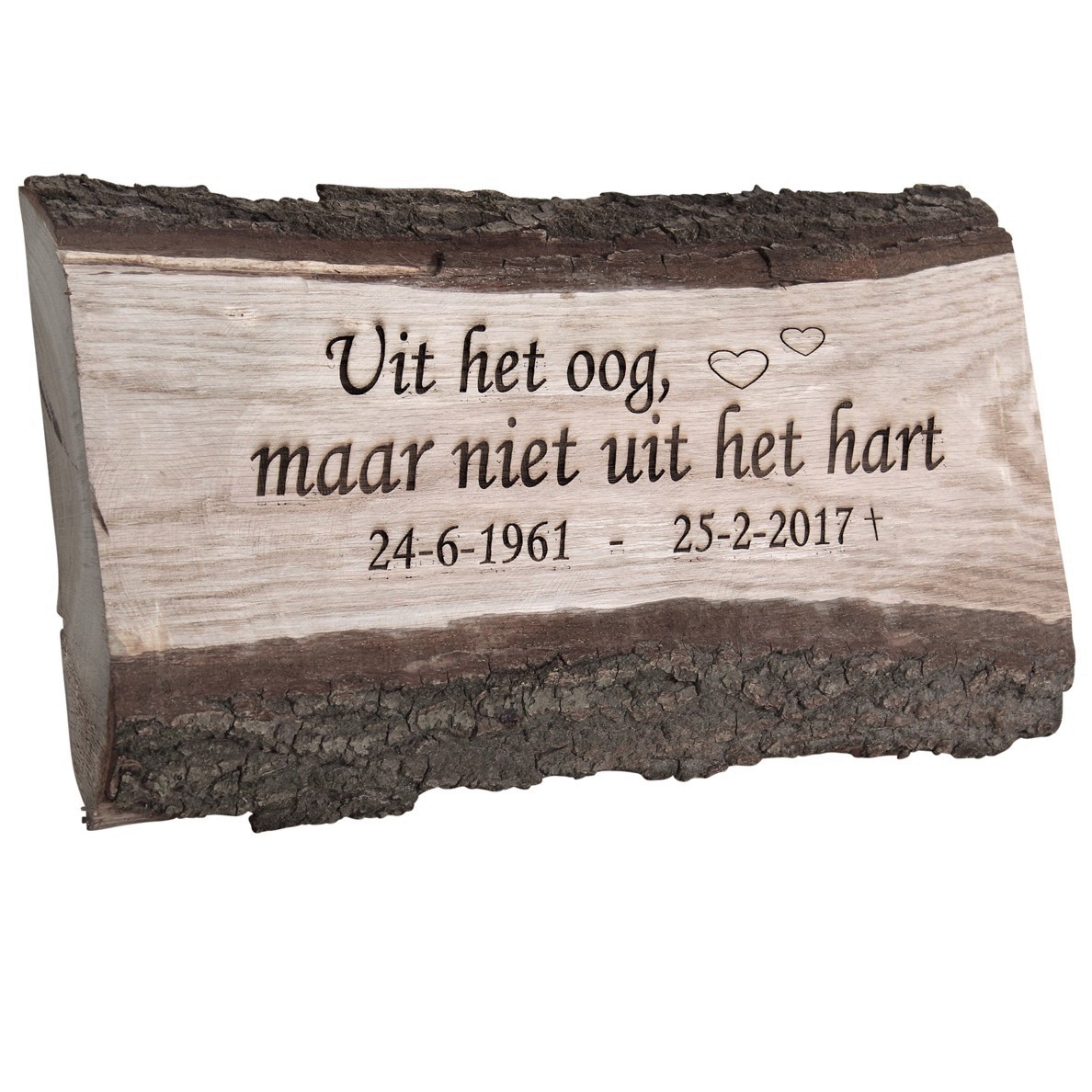 leeftijd Sta op analogie Eikenhouten plank – Gepersonaliseerde Symbool/tekst – 40cm | Decoratietakken