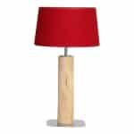 Tafellamp Brocante Stam met Rode Kap