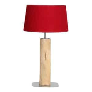 Tafellamp Brocante Stam met Rode Kap