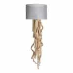 Wandlamp Brocante Takken met Jute Zilveren Kap