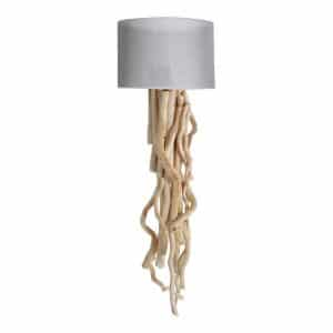 Wandlamp Brocante Takken met Jute Zilveren Kap