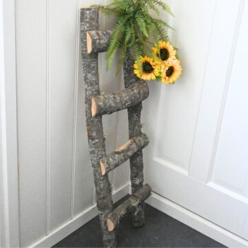 Eiken Decoratieladder met halve stammen | 100cm