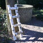 Berken Decoratieladder met halve stammen | 100cm