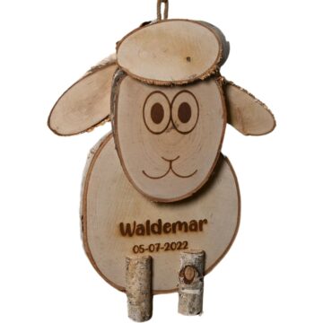 Berkenhouten schaap | Met of zonder eigen tekst | 40cm