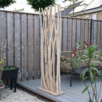 Teak Roomdivider buiten | Jorn | Met naturel voet | 60x25x165