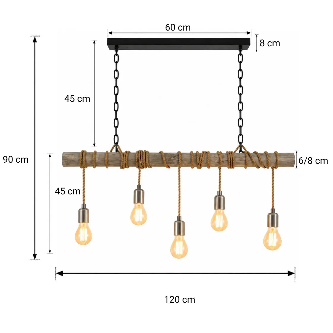 Afmetingen Javi Berkenstam Hanglamp met ketting