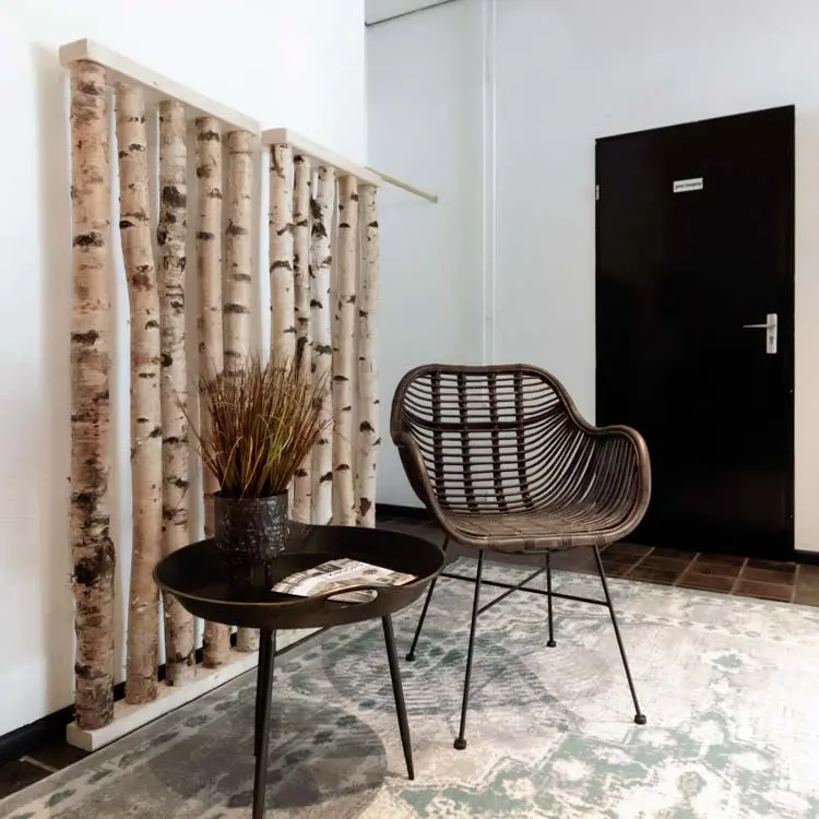 Berken Roomdivider Alvar Met naturel voet H165cm