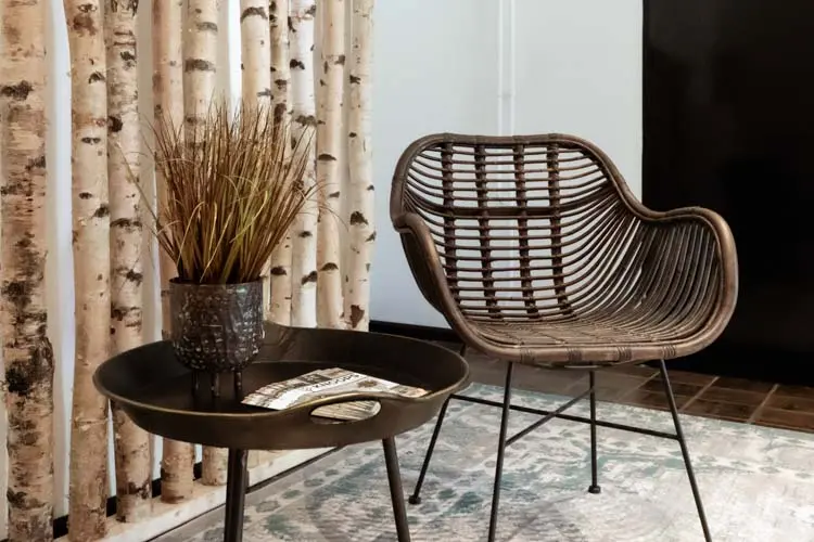 Berken Roomdivider Alvar Met naturel voet, omgevingsfoto