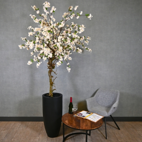 Bloesemboom-roze-en-groen-wachtkamer-Decoratietakken