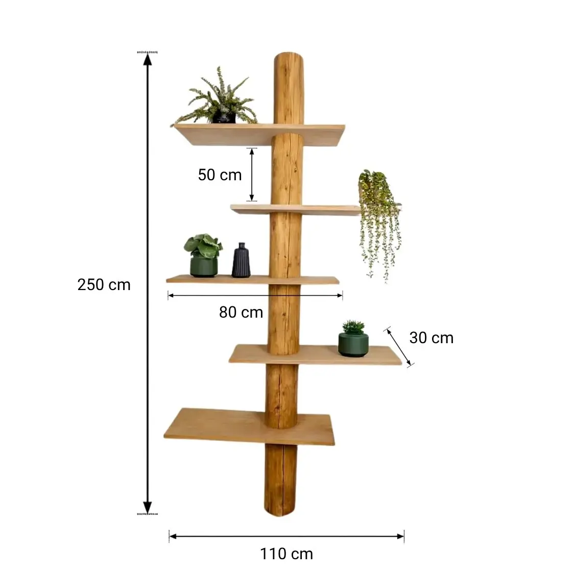 Boomstam Wandkast _ Einar _ Old Naturel _ 110x30x250
