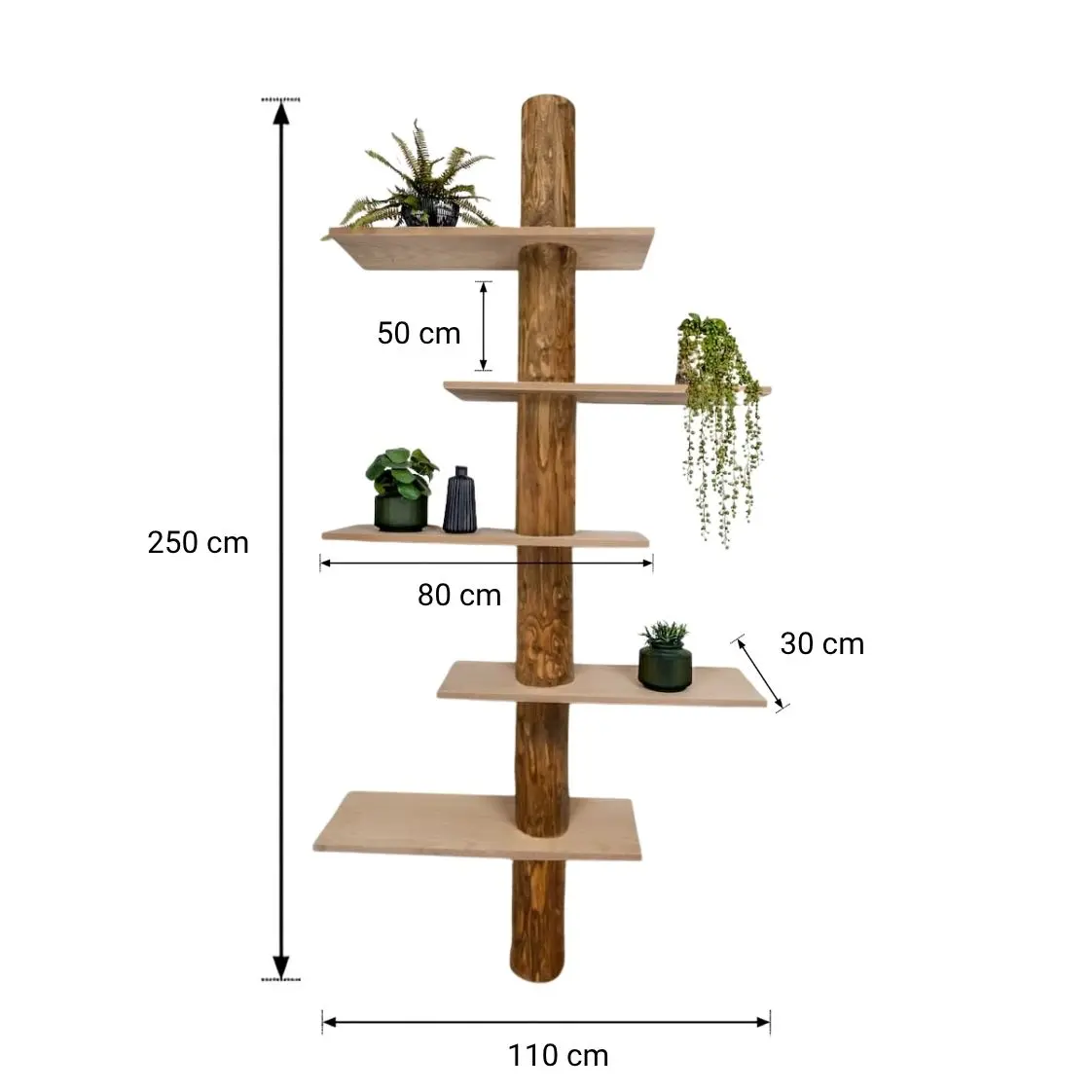 Boomstam Wandkast _ Vita _ Oak _ 110x30x250