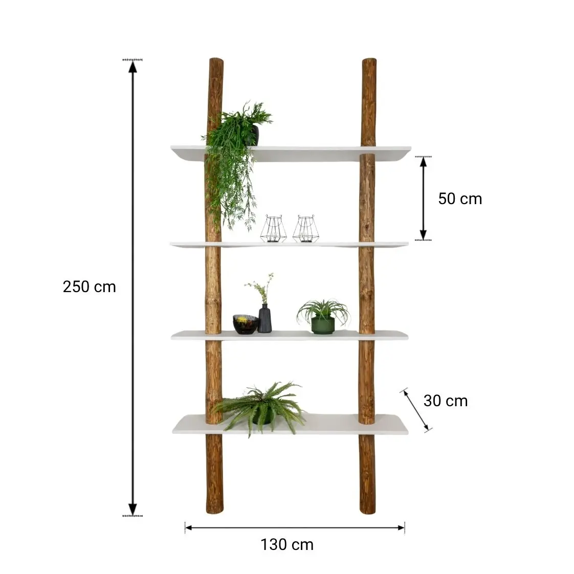 Boomstam Wandrek _ Alrik _ Oak_Wit _ 130x30x250