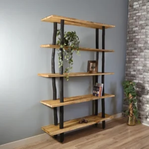 Boomstamhoge kast Kiran Old naturel-zwart150cm