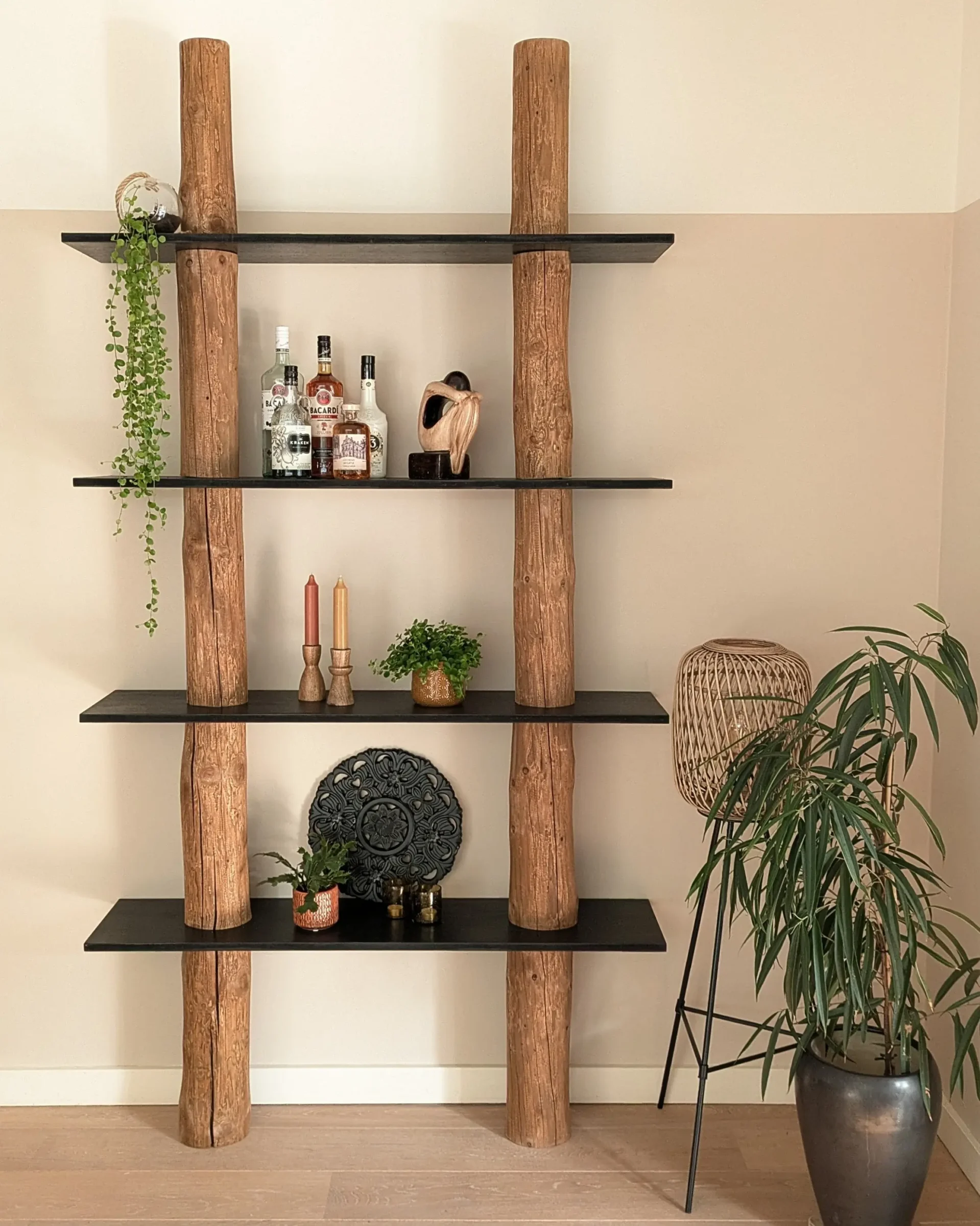 Boomstamwandkast Cedric OakZwart 250cm (1)