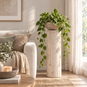 Boomstamzuil Svea White wash 70 cm