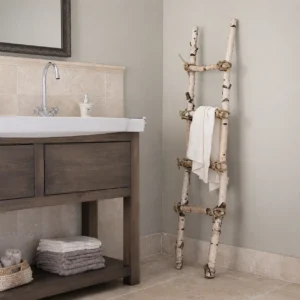 Decoratieladder berk met touw 150 cm
