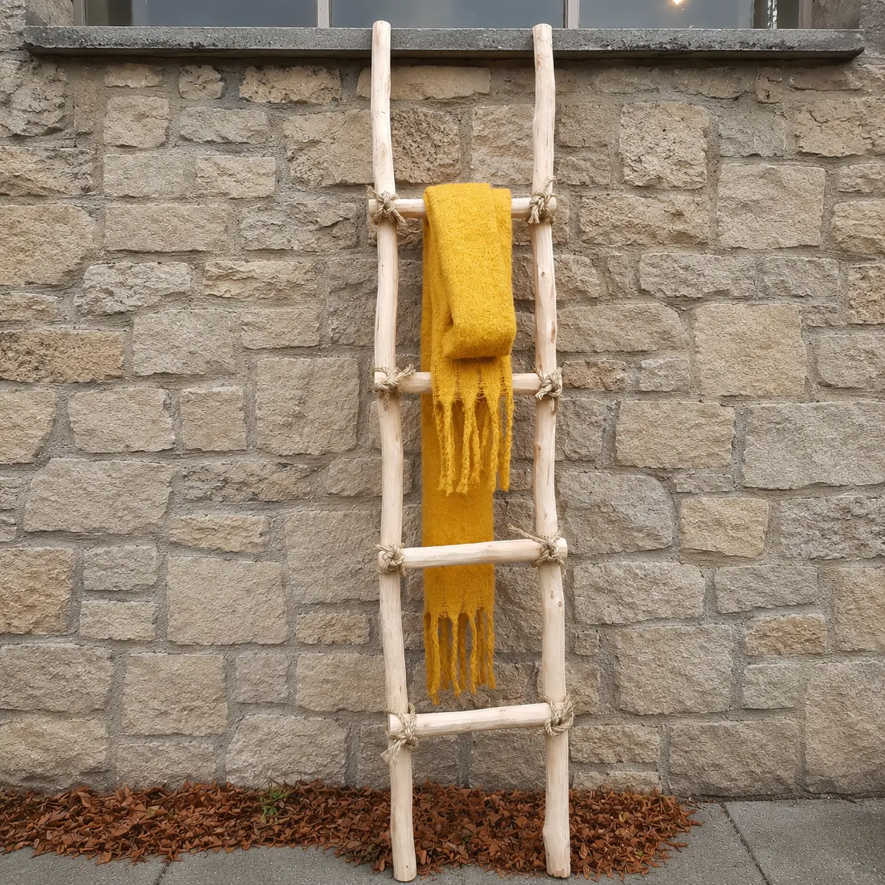 Decoratieladder met touw naturel 150 cm