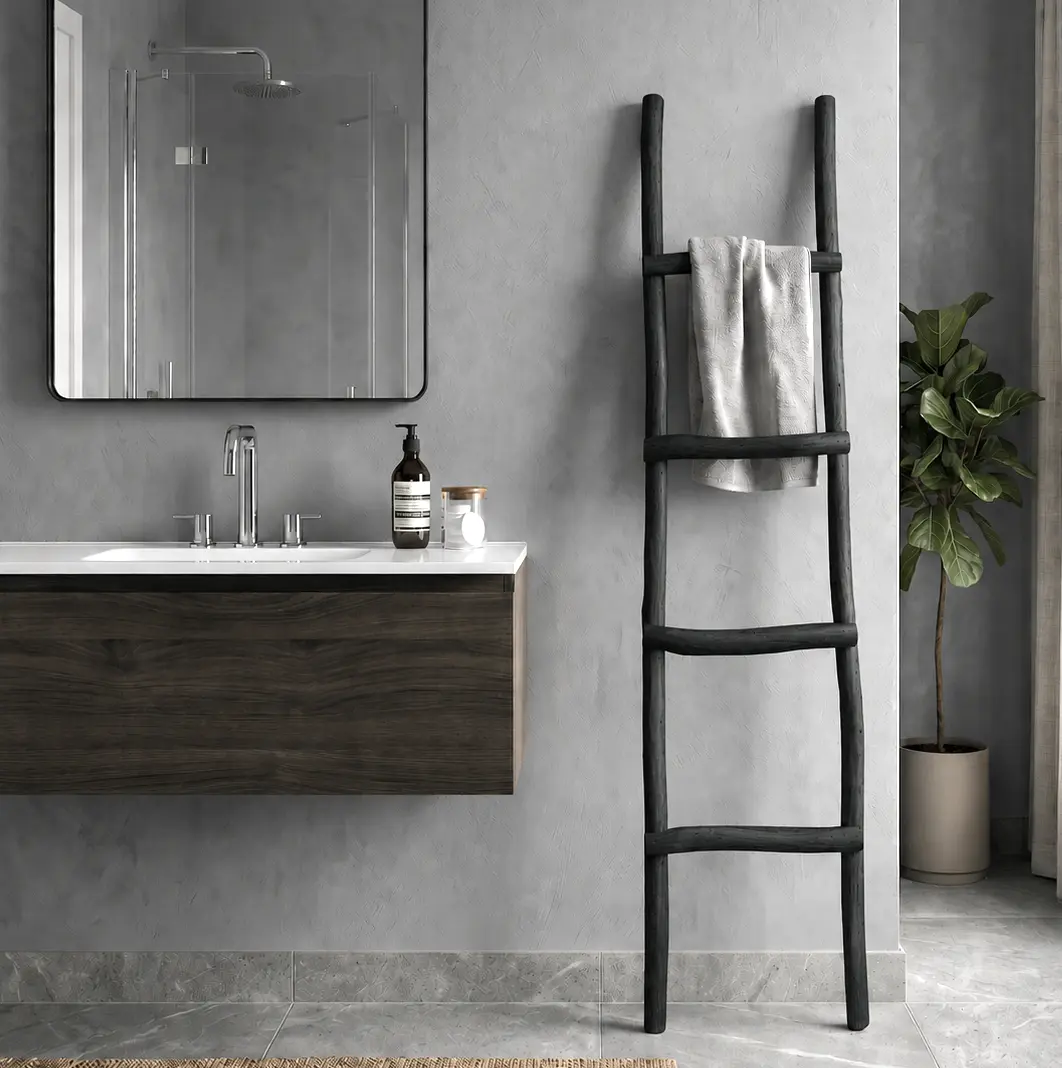 Boomstam Decoratieladder | Vigo | Zwart | 150x35