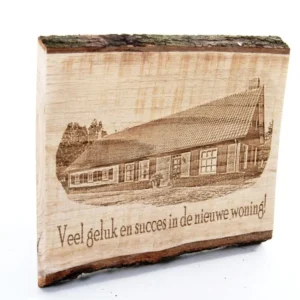 Eiken plank Gepersonaliseerde Fototekst 25cm (2)