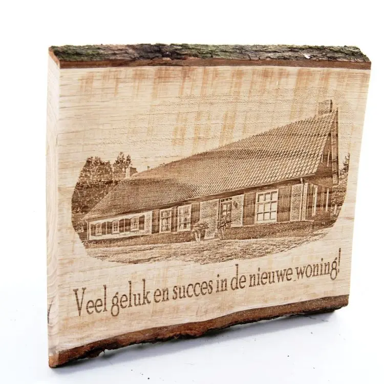 Eiken plank Gepersonaliseerde Fototekst 25cm (2)