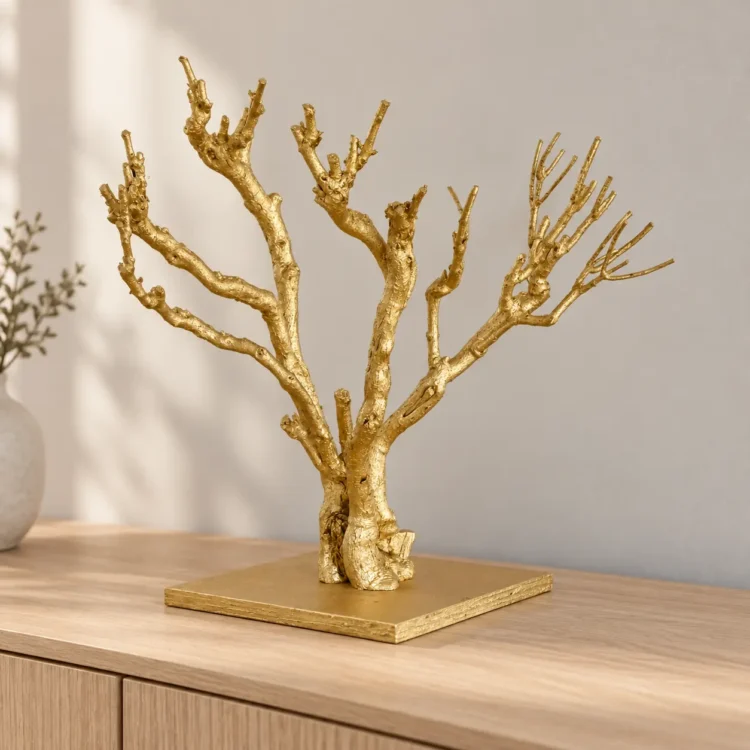 Gouden boompje in rustig interieur