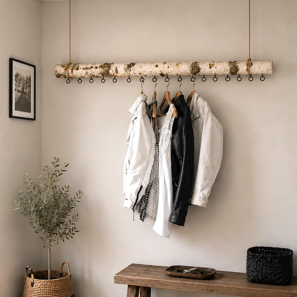 Hanggarderobe berk met zwarte haakjes