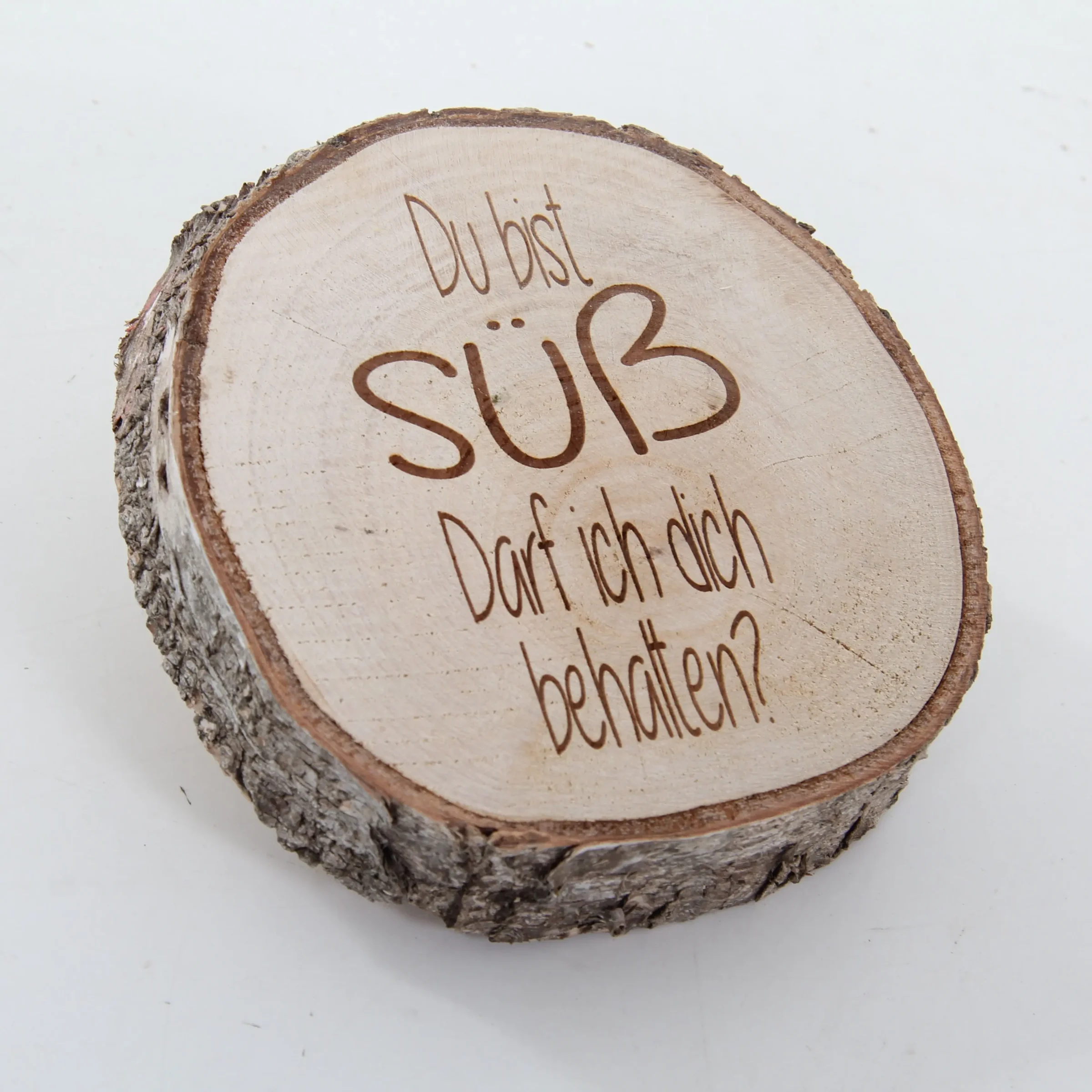 Houtschijf Gepersonaliseerde Symbooltekst ±25cm
