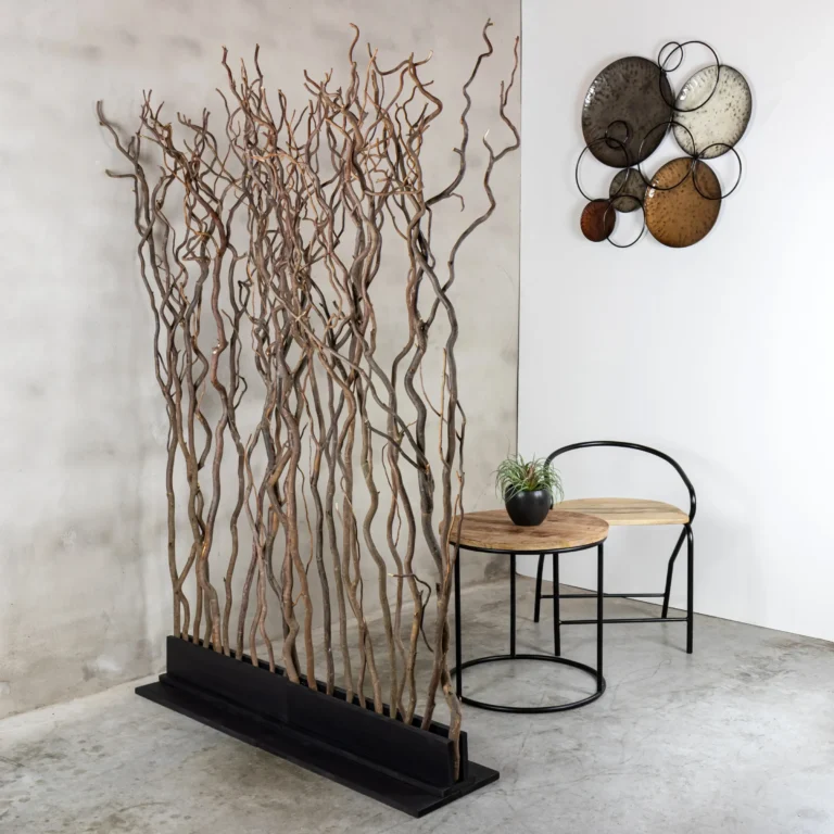 Kronkelwilg Roomdivider Axel Met zwarte voet H165cm