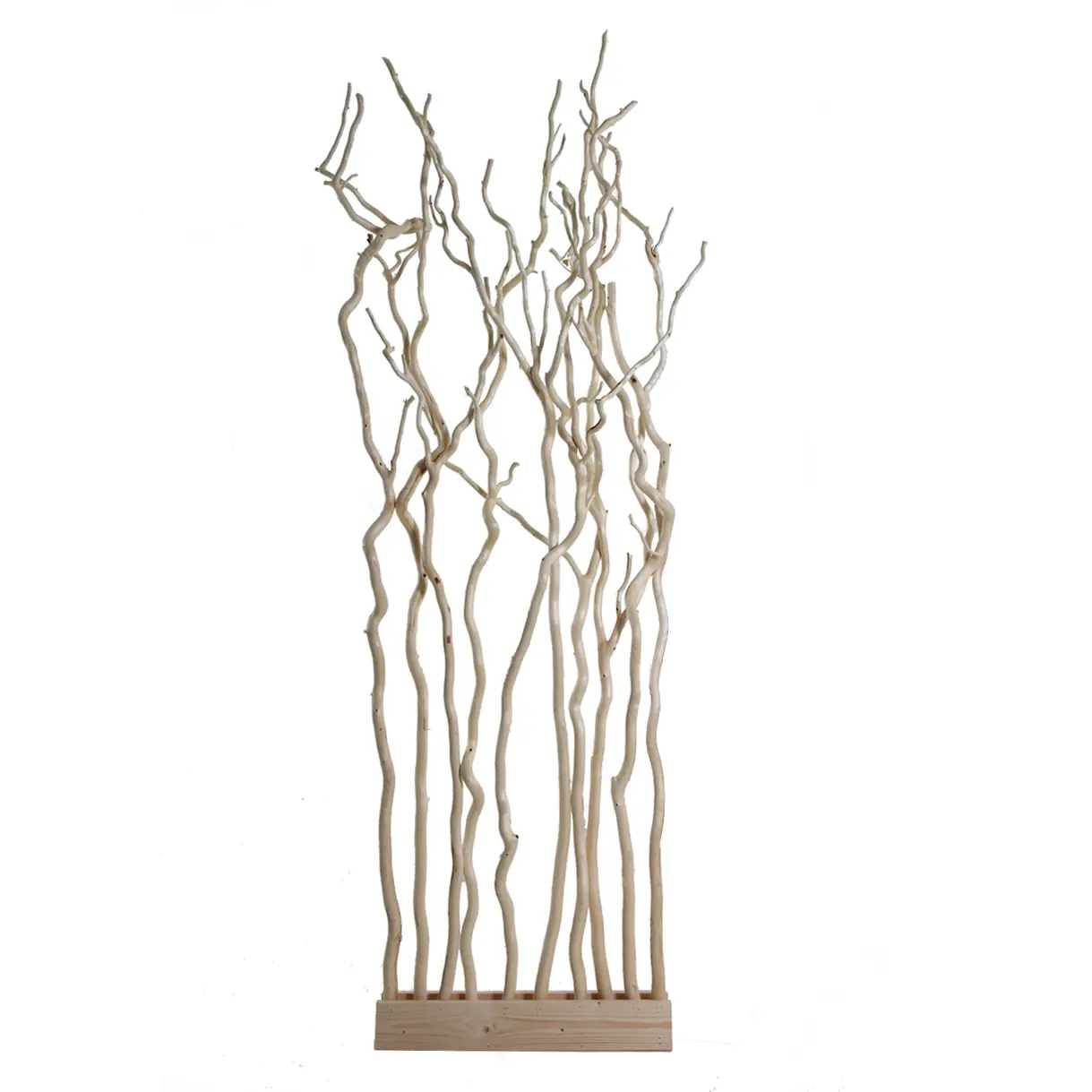 Kronkelwilg Roomdivider Gita Gezandstraald Met naturel voet H165cm, (2)