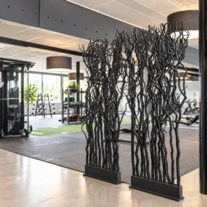 Kronkelwilg roomdivider zwart 165 cm