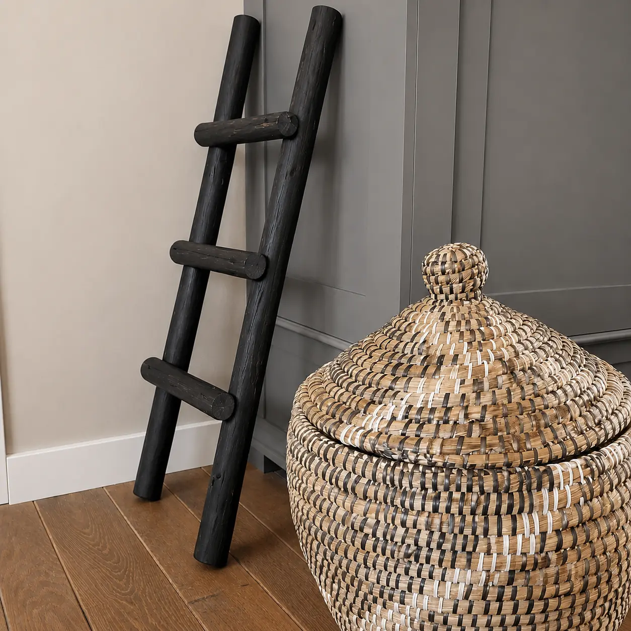 Boomstam Decoratieladder | Vigo | Zwart | 100x35