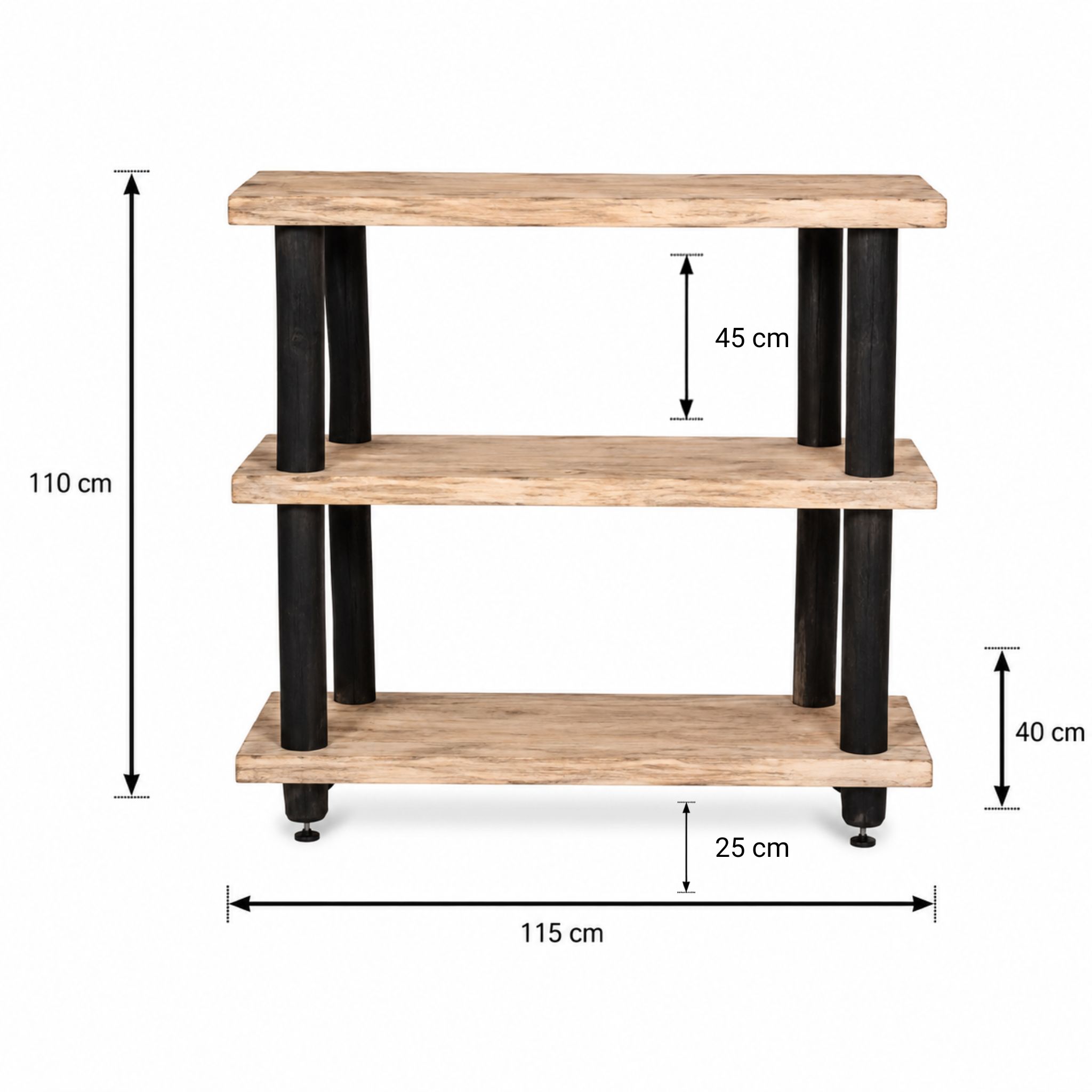 Magnus Boomstam Roomdivider met 3 legplanken
