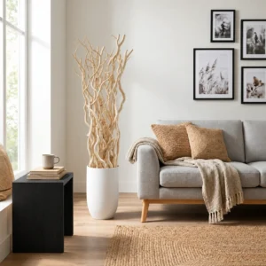 Natuurlijke takken in modern interieur-1