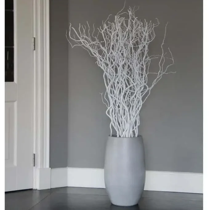 Set Fijne Kronkelwilg takken met pot Wit 120cm (3)