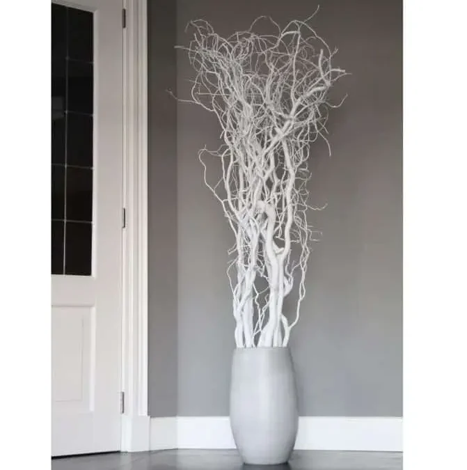 Set Fijne Kronkelwilg takken met pot Wit 160cm (1)